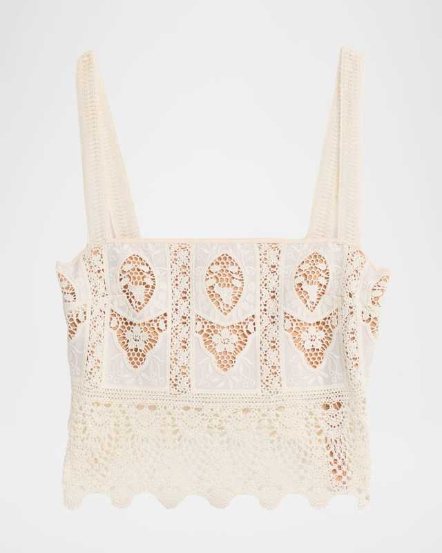 Casablanca Crochet Lace Sleeveless Top